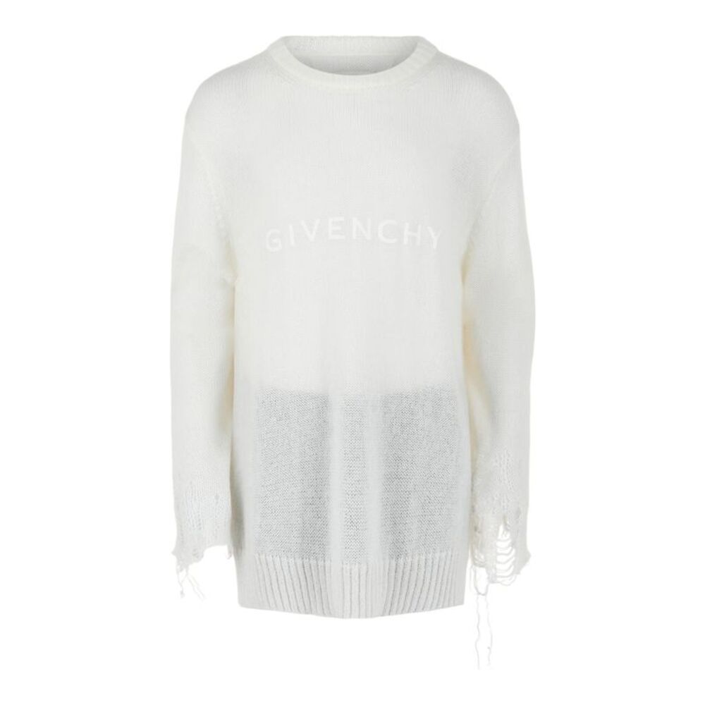 Givenchy Distressed Knit Sweater White Mens